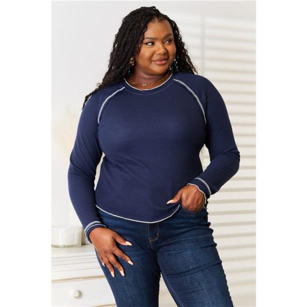 Basic Bae Long Raglan Sleeve Round Neck Top - Picture 14 of 16